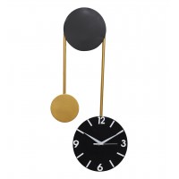 Hanging Ring Black & Gold Wall Clock